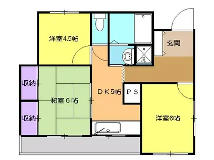 ぺティハイツ(3DK/3階)の間取り写真