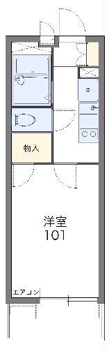 レオパレスルナボアール(1K/1階)の間取り写真