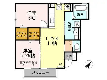 アルページュ(2LDK/1階)の間取り写真
