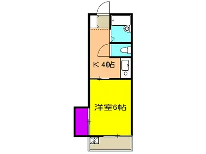 平沼第3ビル(1DK/2階)の間取り写真