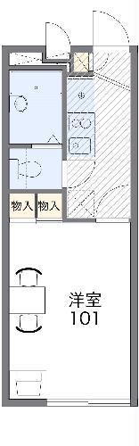 レオパレスMISE(1K/1階)の間取り写真