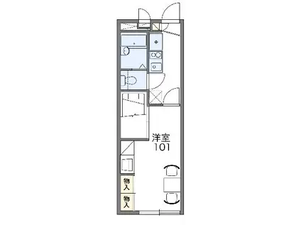 レオパレスシャングリラ(1K/2階)の間取り写真