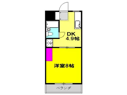 サンビレッヂⅡ(1DK/3階)の間取り写真