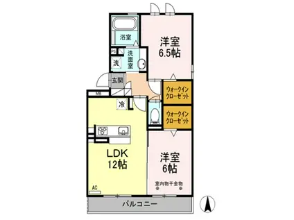 東海道本線 安倍川駅 徒歩4分 3階建 築9年(2LDK/2階)の間取り写真