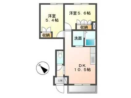 EPIⅢ(2DK/1階)の間取り写真