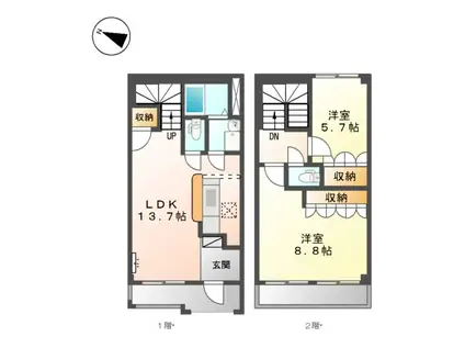 グラシアス・ティエラⅡ(2LDK/1階)の間取り写真