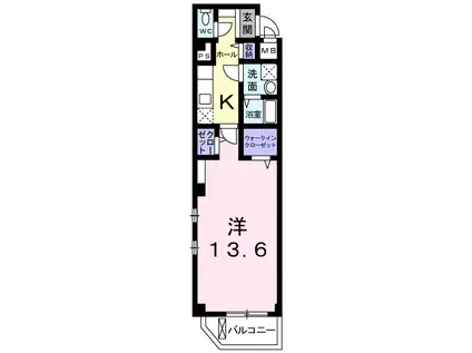 サン ホープ(1K/2階)の間取り写真