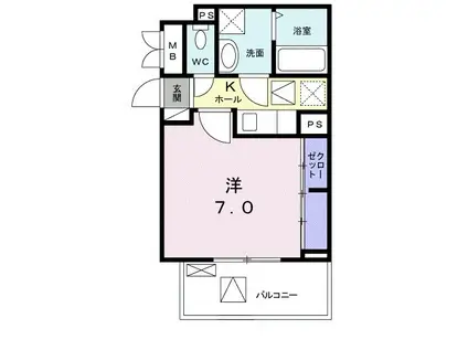 ボヌールB(1K/1階)の間取り写真