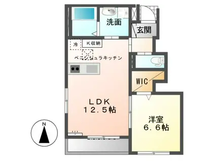 ブラウニー(1LDK/1階)の間取り写真