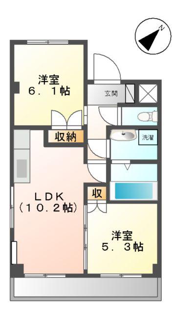 シティ・コート葵(2LDK/4階)の間取り写真