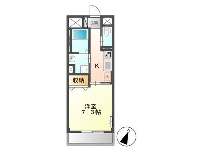 トレシャーナ(1K/4階)の間取り写真