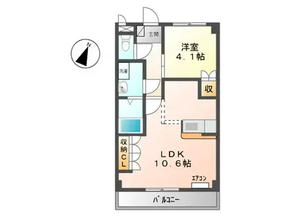 メゾン・ド・万葉(1LDK/2階)の間取り写真