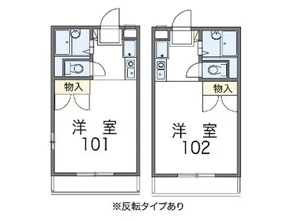 レオパレス新田(1K/2階)の間取り写真