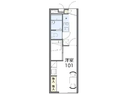 レオパレスサウス PAL(1K/1階)の間取り写真