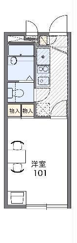 レオパレスターナーⅡ(1K/1階)の間取り写真