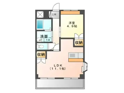 ソフィエールⅠ(1LDK/4階)の間取り写真
