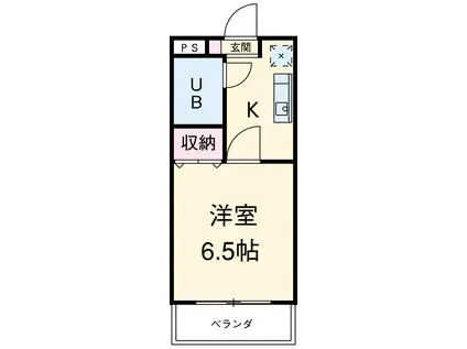 カースルシライシ(1K/3階)の間取り写真