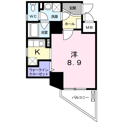 グランデミナミⅡ(1K/3階)の間取り写真