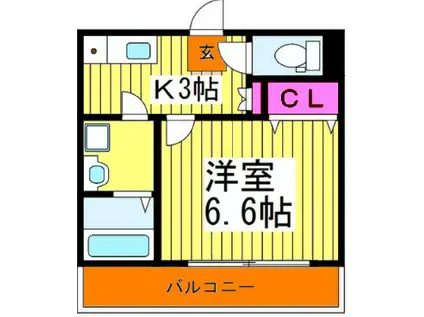 ティエラ(1K/3階)の間取り写真