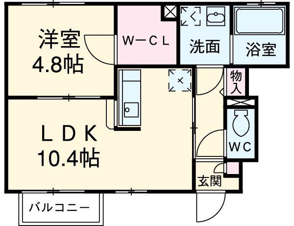 アドシール CENTER VILLAGEⅣ(1LDK/1階)の間取り写真