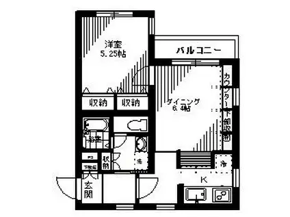 ベルトピア南浦和Ⅱ(1DK/1階)の間取り写真