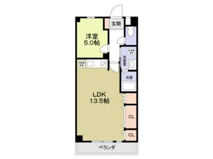 トキ壱番館(1LDK/8階)の間取り写真