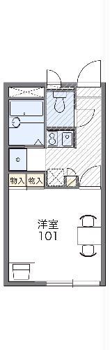 レオパレスFLOWER(1K/1階)の間取り写真
