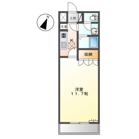 エレガンスⅠ(1K/1階)の間取り写真