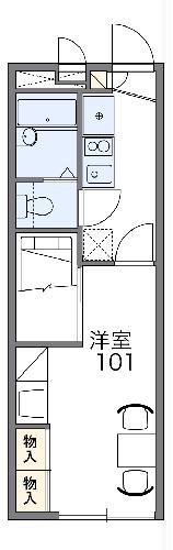 レオパレスユーカリ(1K/1階)の間取り写真