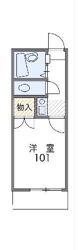 レオパレス川合B(1K/1階)の間取り写真