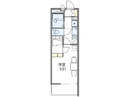 レオパレスつくば(1K/2階)の間取り写真