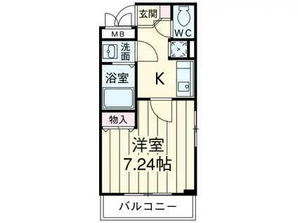 ONES STAGE上落合5(1K/1階)の間取り写真