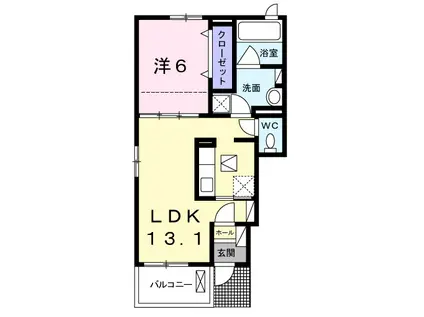 アーヴィンデイルⅠ(1LDK/1階)の間取り写真