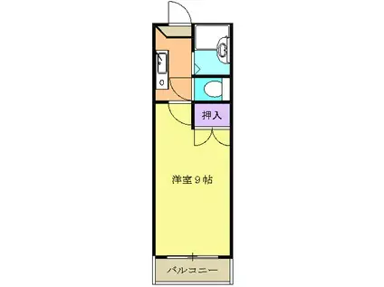 パレス豊栄(1K/2階)の間取り写真