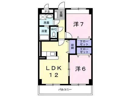 メゾンウェルファー(2LDK/2階)の間取り写真