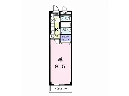 サンクレージュ3(1K/2階)の間取り写真