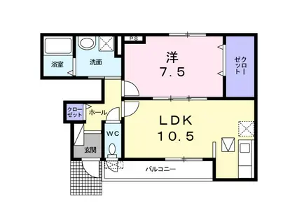 サンハイツパート2(1LDK/1階)の間取り写真