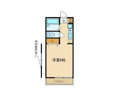 ニューパレス北里Ⅱ(1K/1階)の間取り写真