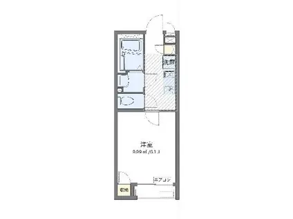 クレイノ杉山Ⅳ(1K/2階)の間取り写真