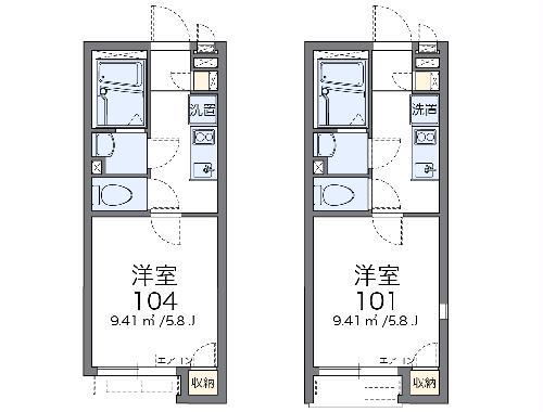 レオネクストアルカディア長沢(1K/2階)の間取り写真