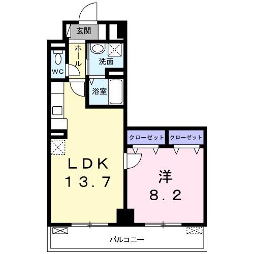 サンフィールド3(1LDK/4階)の間取り写真