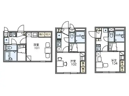 レオパレスMKコーポ(1K/1階)の間取り写真