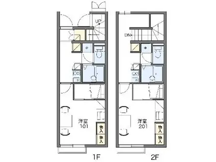 レオパレス入山Ⅱ(1K/1階)の間取り写真