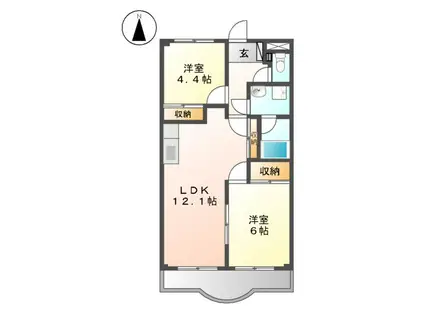 プロニティハイム清水(2LDK/1階)の間取り写真