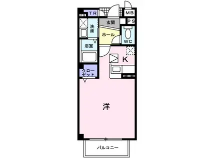 川崎ヒルズⅡ(ワンルーム/1階)の間取り写真