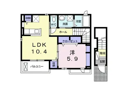 ソレイユ(1LDK/2階)の間取り写真