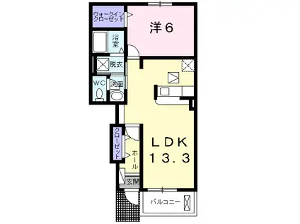 スターSK Ⅱ(1LDK/1階)の間取り写真