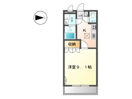 LESPACE HEUREUX(1K/1階)の間取り写真