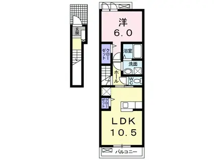 カリーノⅢ(1LDK/2階)の間取り写真
