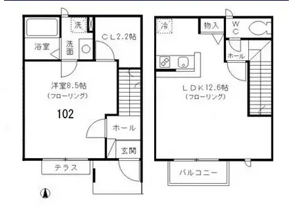 シーダーハウス三鷹(1LDK)の間取り写真